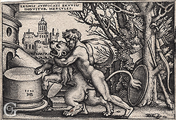 Beham, Hercules with Nemean Lion