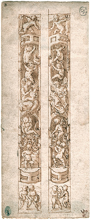 Anonymous Italian, Designs for Relief Pilasters