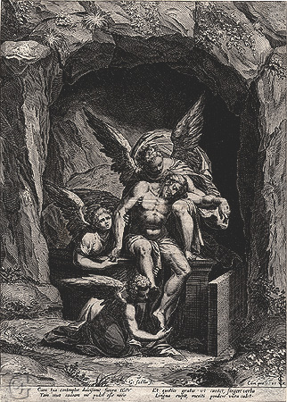 Sadeler, Lamentation by Three Angels