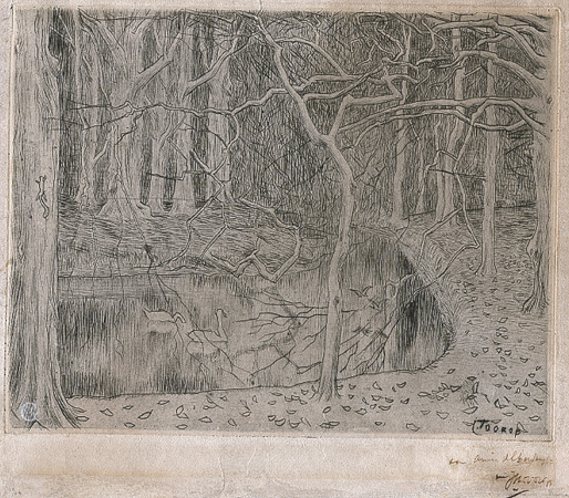 Toorop, Forest with Pond and Swans