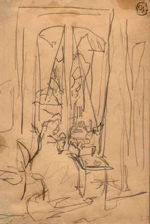 Vuillard, Mme. Vuillard, Sewing at Her Window