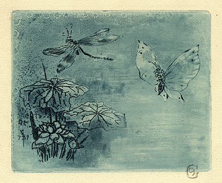 Japonisme: Ex Libris, Papillon et Libellule