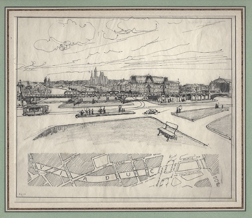 BRUSSELS: Vraes, Rendering and Plan of a Railroad Viaduct
