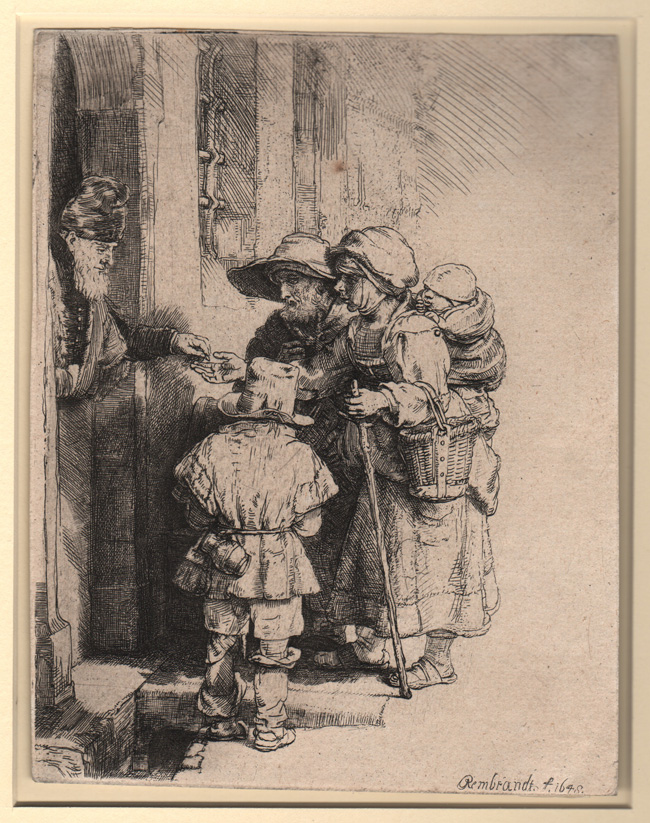 Rembrandt, Beggars Receiving 
