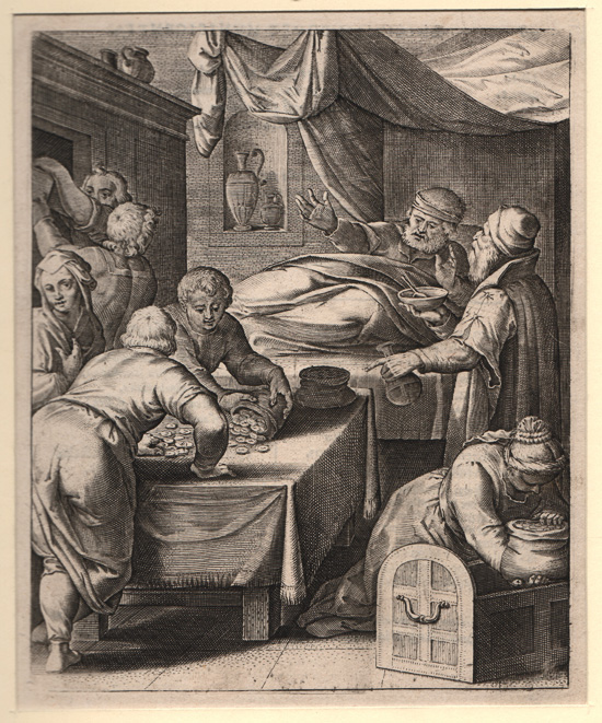 Flemish 17th Century, Doctor, Dying Miser 