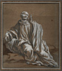 Bolognese 17th Century, Robed, Seated Male Figure 