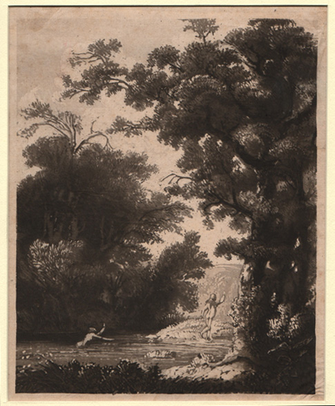 French (?) late 18th-Early 19th Century, Bathers in a Landscape